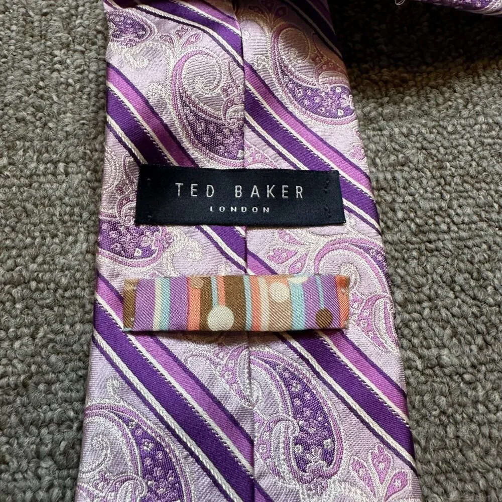 Ted Baker Purple Paisley Silk Neck Tie